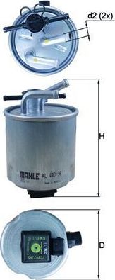 Топливный фильтр Mahle. Артикул KL 440/36