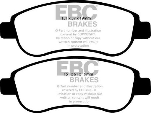 Тормозные колодки EBC Brakes. Артикул DP41951R