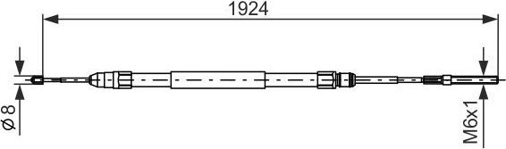Трос ручника (тросик ручного тормоза) Bosch. Артикул 1 987 477 693