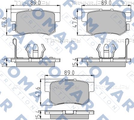 Тормозные колодки Fomar задние для Honda CR-V II 2005-2007. Артикул FO 860781