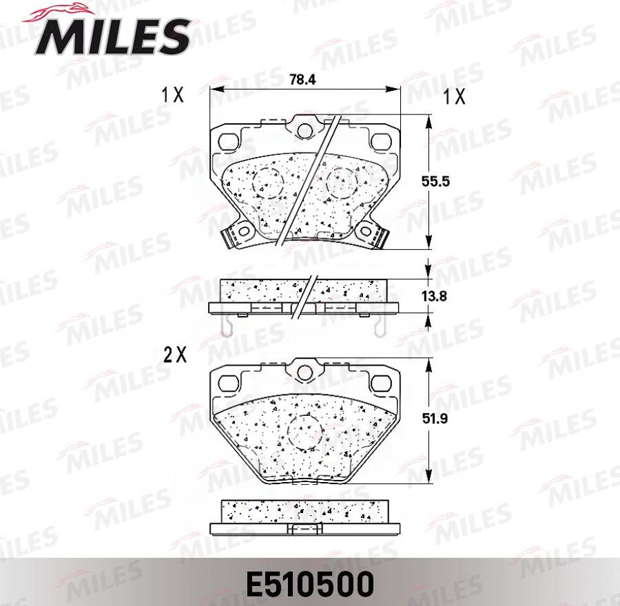 Тормозные колодки Miles (Керамика). Артикул E510500