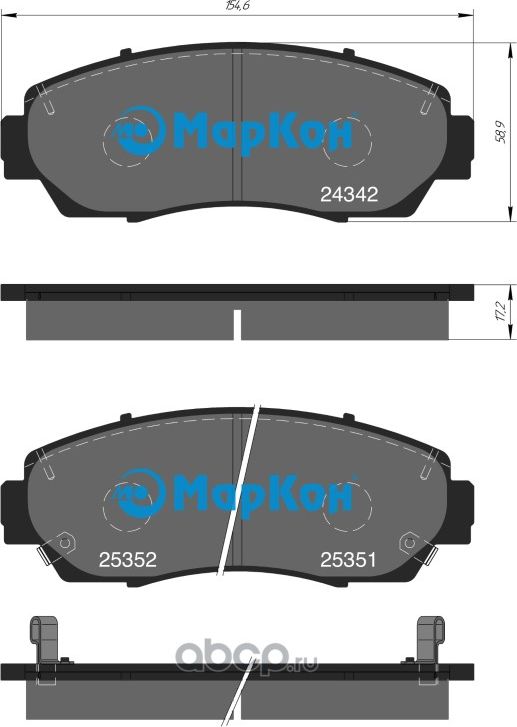 Колодки тормозные дисковые к-т с мех. индикатором износа EXEED TXL  VX (Markon) Markon. Артикул 510302172