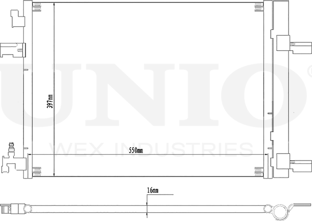 Радиатор кондиционера (Unio). Артикул RAD-30038