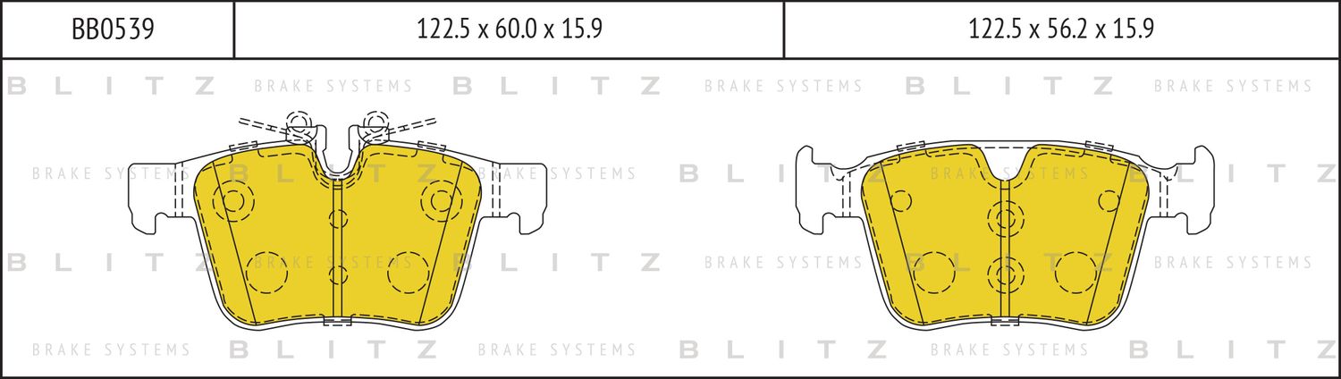 Колодки тормозные LAND ROVER VELAR 17- задн. (Blitz). Артикул BB0539