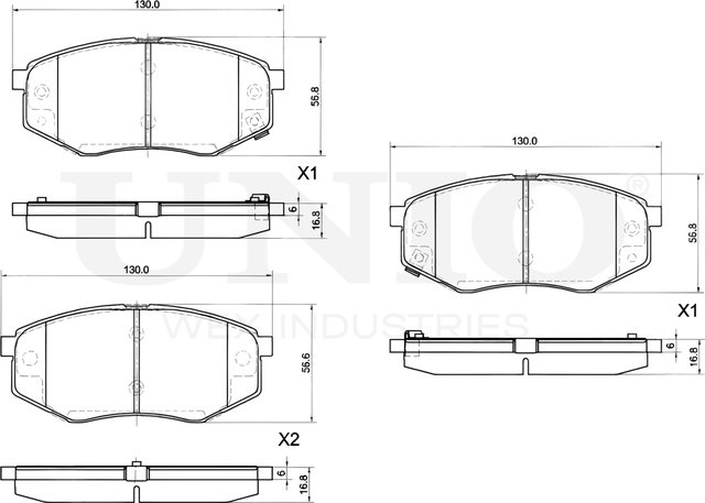 Колодки тормозные дисковые, комплект (Unio). Артикул BRP-20401