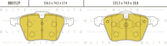 Колодки тормозные FORD S-MAX 06- перед. (Blitz). Артикул BB0352P