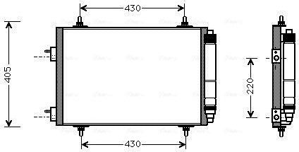 Радиатор кондиционера (конденсатор) AVA (алюминий). Артикул PEA5209D