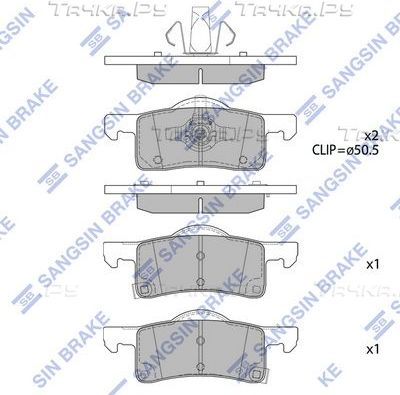 Тормозные колодки Sangsin Hi-Q для Ford Expedition II 2002-2006. Артикул SP4387