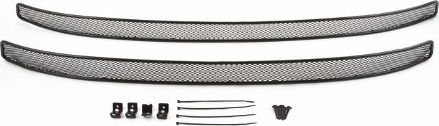 Сетка Arbori на решётку бампера, черная 10 мм с противотуманными фонарями для SKODA Rapid 2014-2026. Артикул 01-471214-101