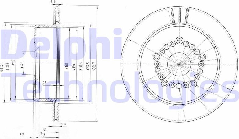 Тормозной диск Delphi. Артикул BG3230
