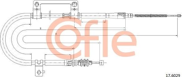 Трос ручника (тросик ручного тормоза) Cofle. Артикул 92.17.6029