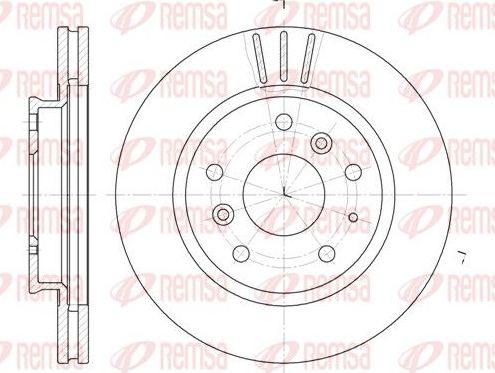 Тормозной диск Remsa передний для Mazda 626 III (GD) 1987-1997. Артикул 6237.10