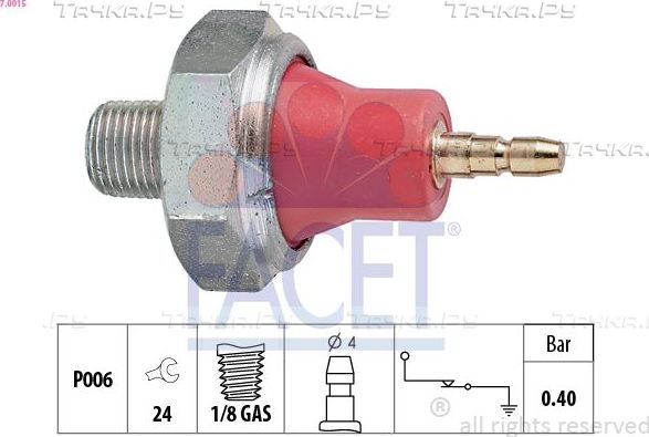 Датчик давления масла Facet Made in Italy - OE Equivalent для Nissan Primera P10 1990-1996. Артикул 7.0015