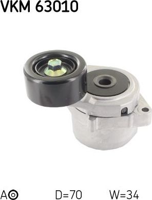 Натяжной ролик (натяжитель) приводного поликлинового ремня SKF. Артикул VKM 63010