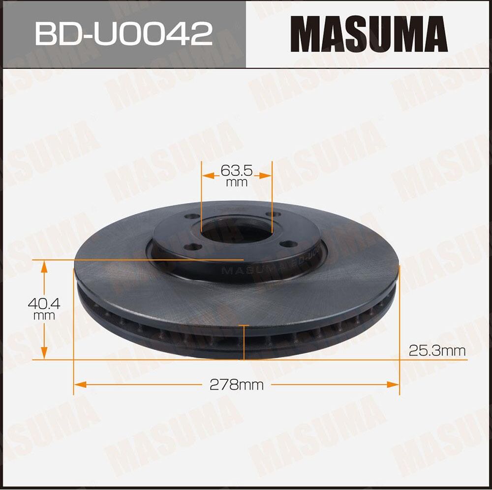 Диск тормозной MASUMA, front FORD ECOSPORT 14-18 [уп.2] Masuma. Артикул BDU0042