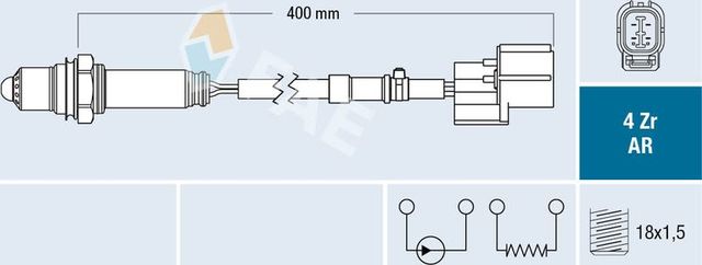 Лямбда-зонд (кислородный датчик) FAE. Артикул 75647