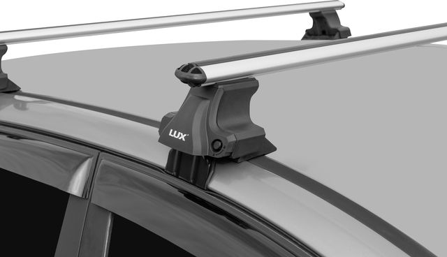 Багажник на крышу D-LUX креп. за дверные проемы для Honda Jazz II хэтчбек 2008-2014 (Аэро-классик дуги). Артикул 846264+698874