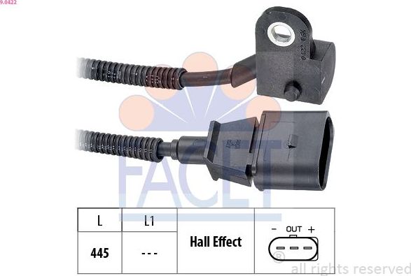 Датчик положения распредвала Facet Made in Italy - OE Equivalent. Артикул 9.0422