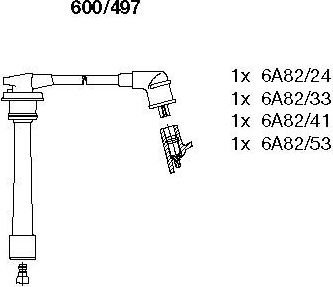 Высоковольтные провода (провода зажигания) (комплект) Bremi для Hyundai Matrix I 2002-2010. Артикул 600/497
