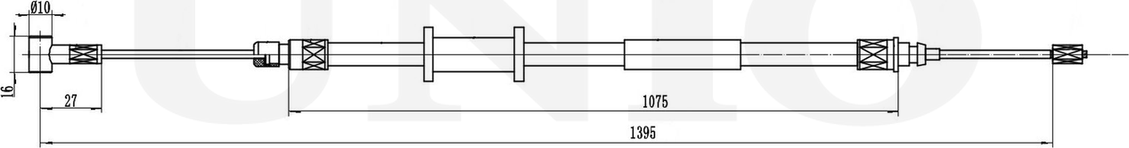 Трос ручного тормоза (Unio). Артикул CAB-60010