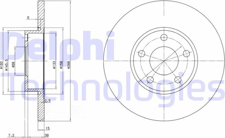 Тормозной диск Delphi. Артикул BG2749