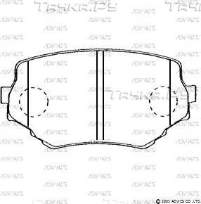 Тормозные колодки Advics передние для Suzuki Jimny III 2003-2019. Артикул SN291P