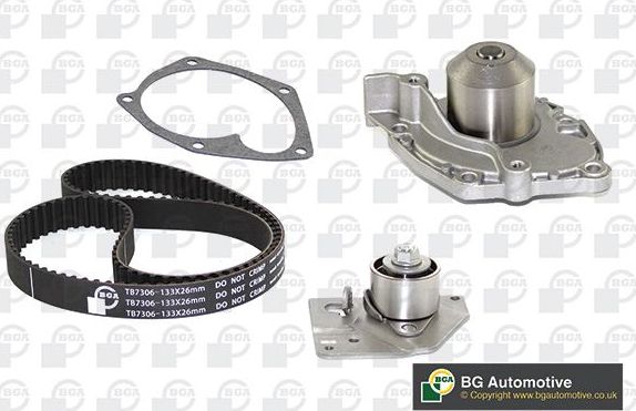 Помпа (водяной насос) с комплектом ремня ГРМ BGA. Артикул TB7306CPK