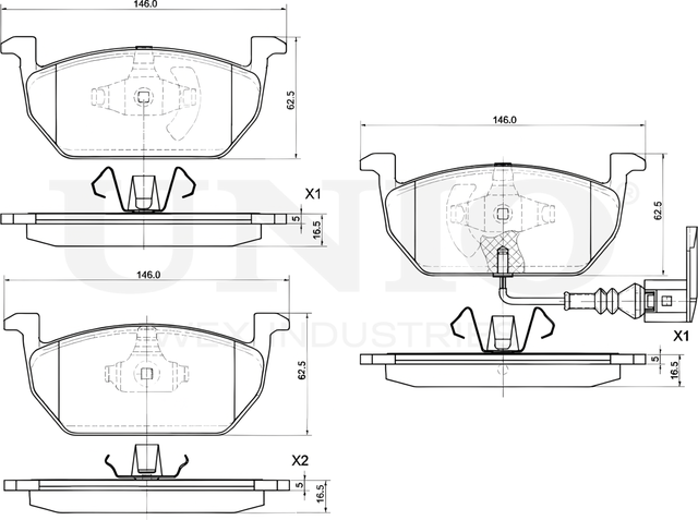 Колодки тормозные дисковые, комплект (Unio). Артикул BRP-20447