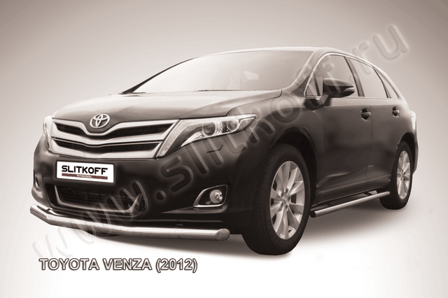 Защита Slitkoff переднего бампера d76 для Toyota Venza 2012-2026. Артикул TVEN002
