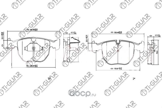 Тормозные колодки (TI-Guar). Артикул TG0401