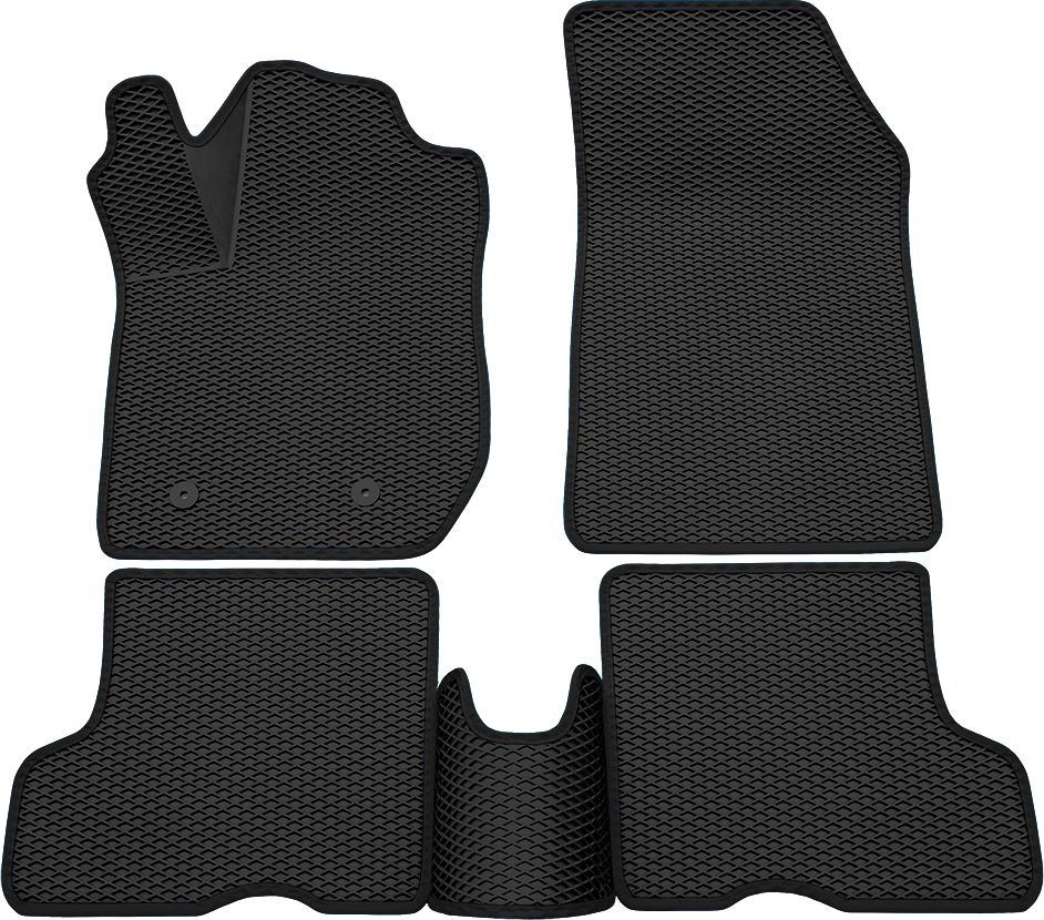 Коврики Rezkon 3D EVA Ромб резиновые для салона Lada Xray Оptima 2015-2026 Черный кант. Артикул 9239055101