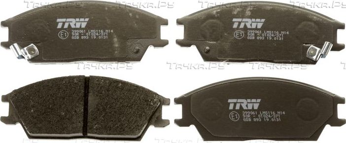 Тормозные колодки TRW COTEC передние для Hyundai Lantra I 1990-1995. Артикул GDB893