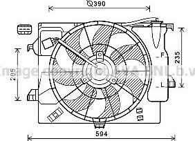Вентилятор радиатора двигателя AVA. Артикул HY7541