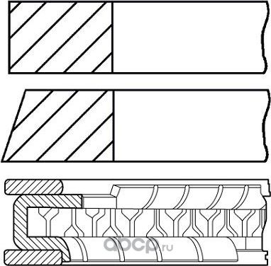 Кольца поршневые комплект VAG FABIA/OCTAVIA/ROOMSTER/SUPERB/GOLF/CADDY/POLO 97- (Goetze). Артикул 0843690000
