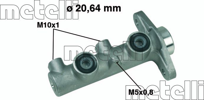 Тормозной цилиндр главный Metelli (алюминий). Артикул 05-0328