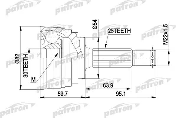 Шрус наружный (граната) Patron для Mitsubishi Lancer VII 1995-2003. Артикул PCV1329