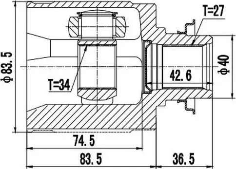 Шрус внутренний Honda Accord CL (02-08), - R (Zikmar). Артикул Z88918R