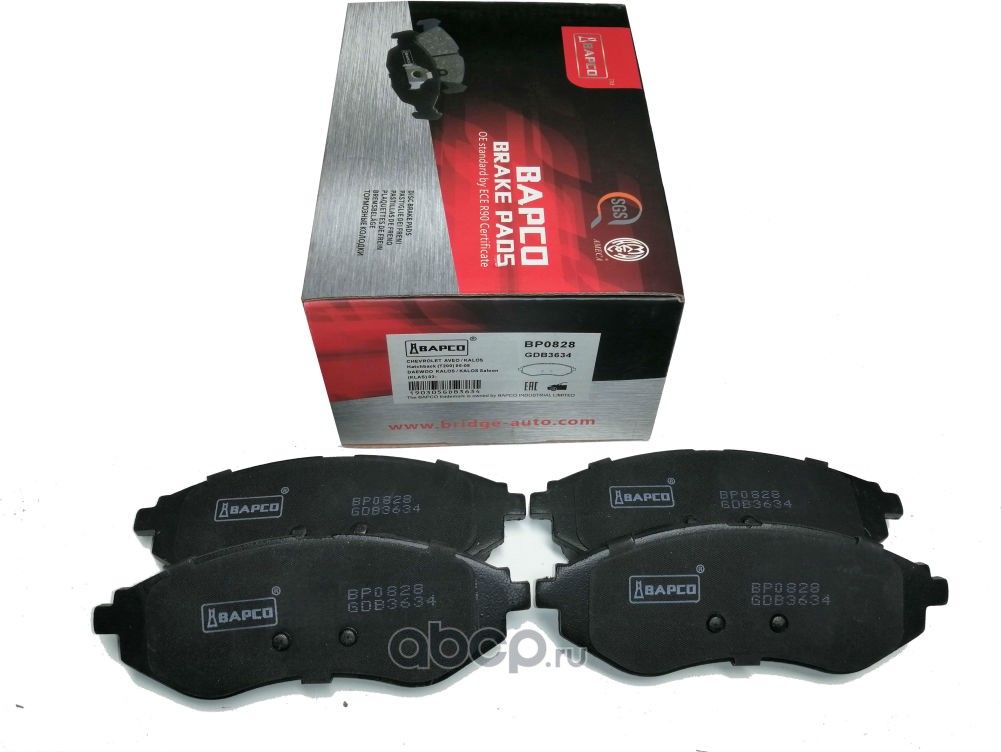 Колодки тормозные дисковые пер. GM AVEO(T200) 05-08 AVEO (T250,T255) (Bapco) Bapco. Артикул BP0828