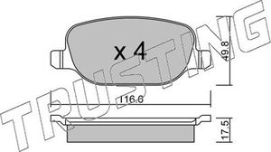Тормозные колодки Trusting задние для Alfa Romeo 159 2005-2012. Артикул 720.0
