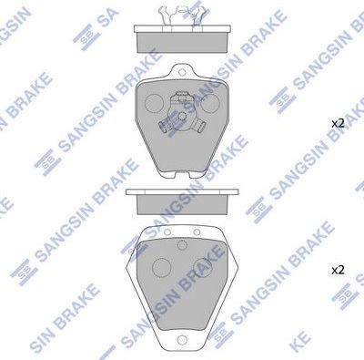 Тормозные колодки Sangsin Hi-Q. Артикул SP4048