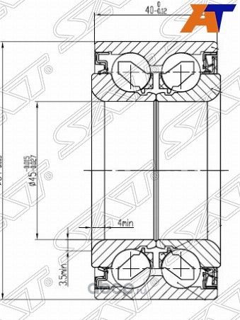Подшипник ступицы (SAT). Артикул ST45BWD07