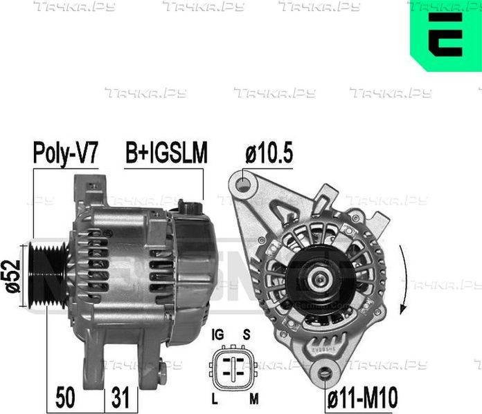 Генератор Era для Toyota Land Cruiser Prado 120 2002-2010. Артикул 209427