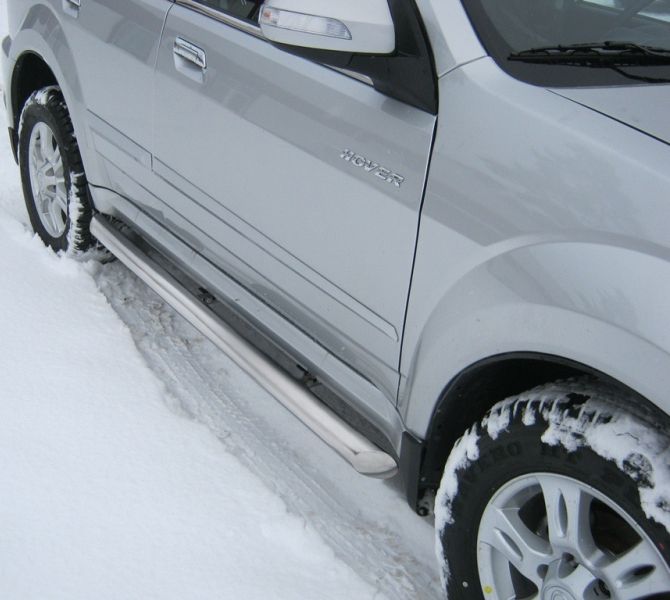 Защита порогов RusStal труба d76 (вариант 1) для Great Wall Hover H3 2009-2014. Артикул GH3T-0003501