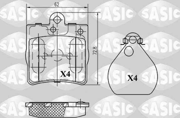 Тормозные колодки Sasic задние для Chrysler Crossfire 2003-2008. Артикул 6216048