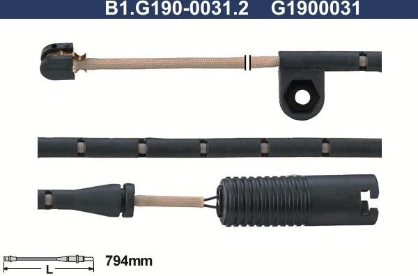 Датчик износа тормозных колодок  Galfer. Артикул B1.G190-0031.2