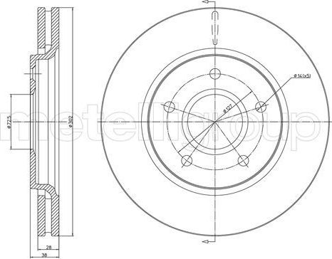 Тормозной диск Trusting передний для Dodge Journey I 2008-2026. Артикул DF1344
