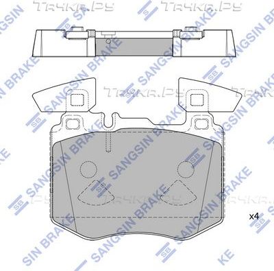 Тормозные колодки Sangsin Hi-Q. Артикул SP4348