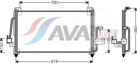 Радиатор кондиционера (конденсатор) AVA (алюминий). Артикул DW5040