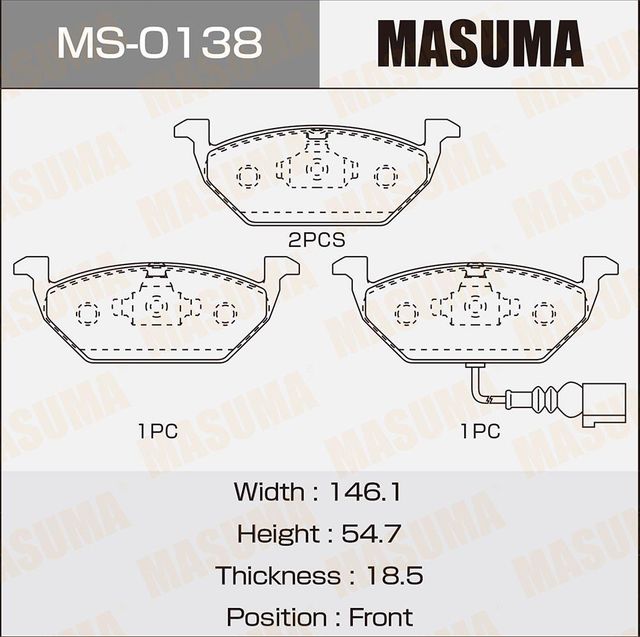 Тормозные колодки Masuma. Артикул MS-0138