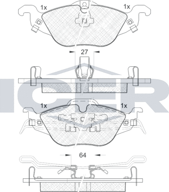 Тормозные колодки Icer. Артикул 181249